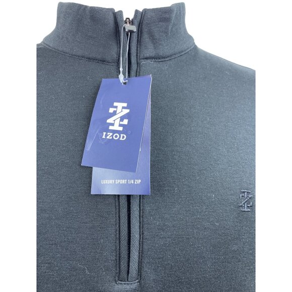 Izod Men’s Black Turtle Neck Zip Up Sweater Sz L - NWT - Picture 4 of 10
